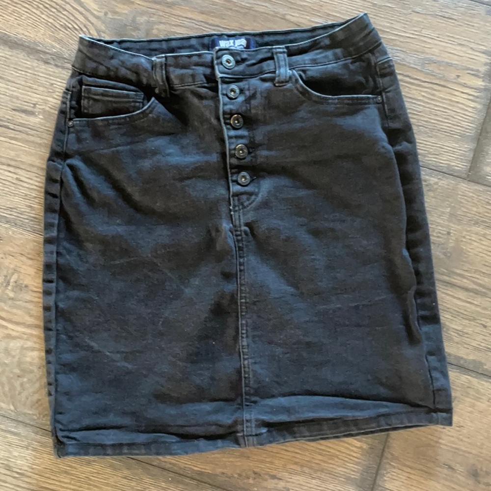 WAX Jean Black Denim Skirt